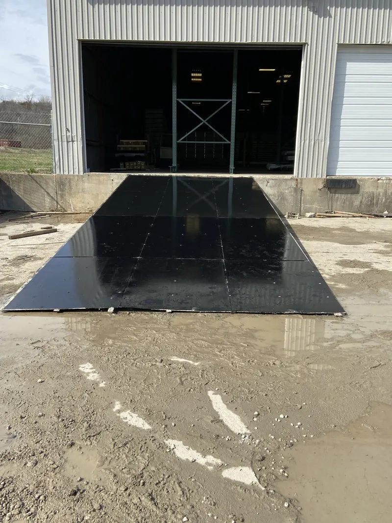 Steel dock ramp plate at a warehouse bay, welding job by KC Ironcore
