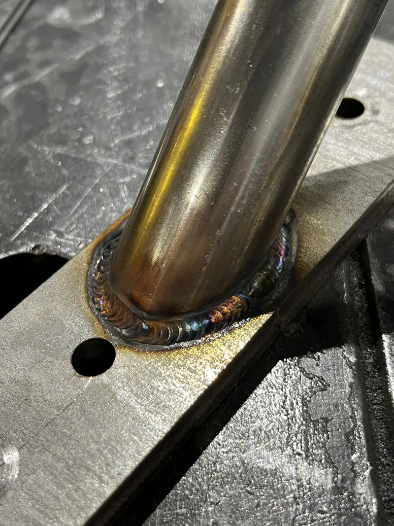 Stainless tube fixture weld, welding job by KC Ironcore