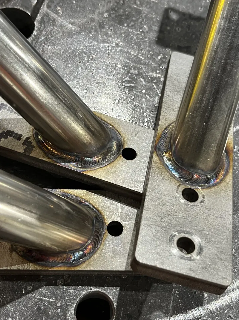 Stainless tubes on plates, welding job by KC Ironcore