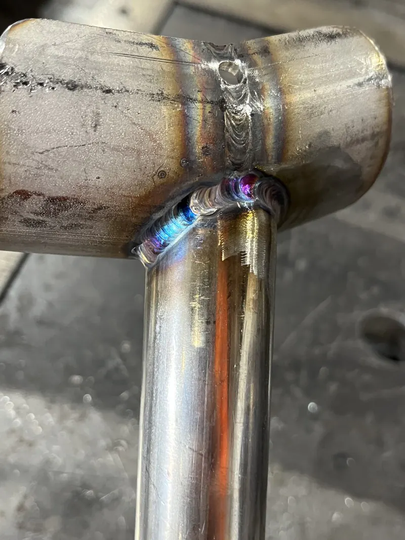 Tube T-joint weld, welding job by KC Ironcore