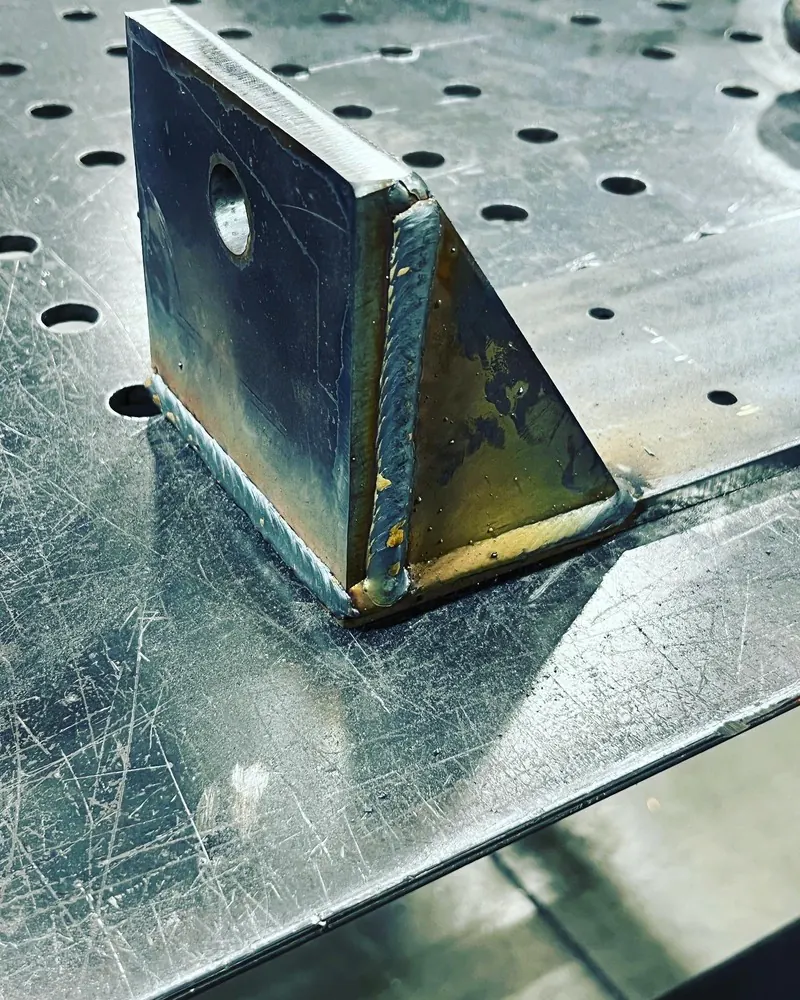 Gusseted corner bracket, welding job by KC Ironcore