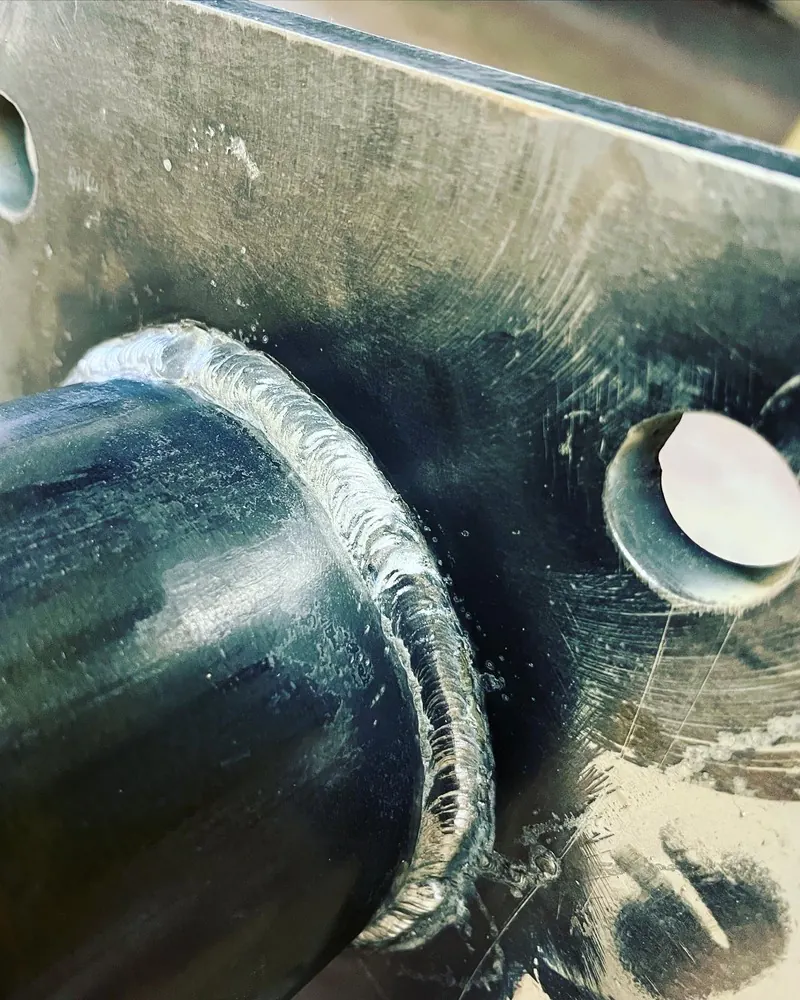 Pipe-to-plate flange weld, welding job by KC Ironcore