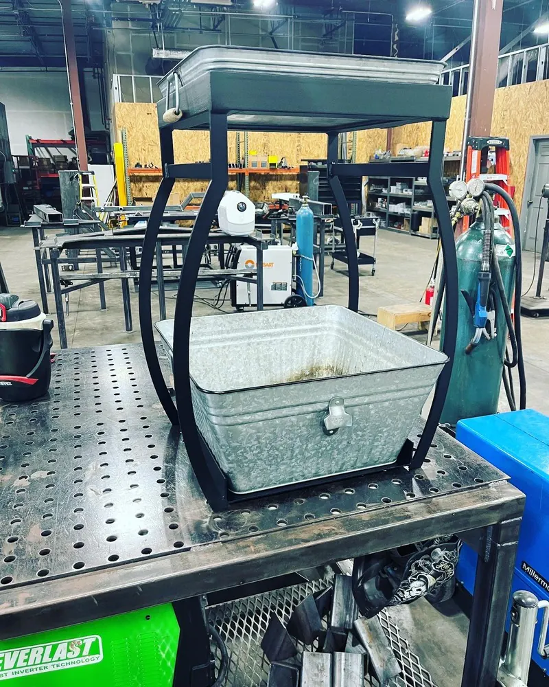 Custom steel tub stand, welding job by KC Ironcore